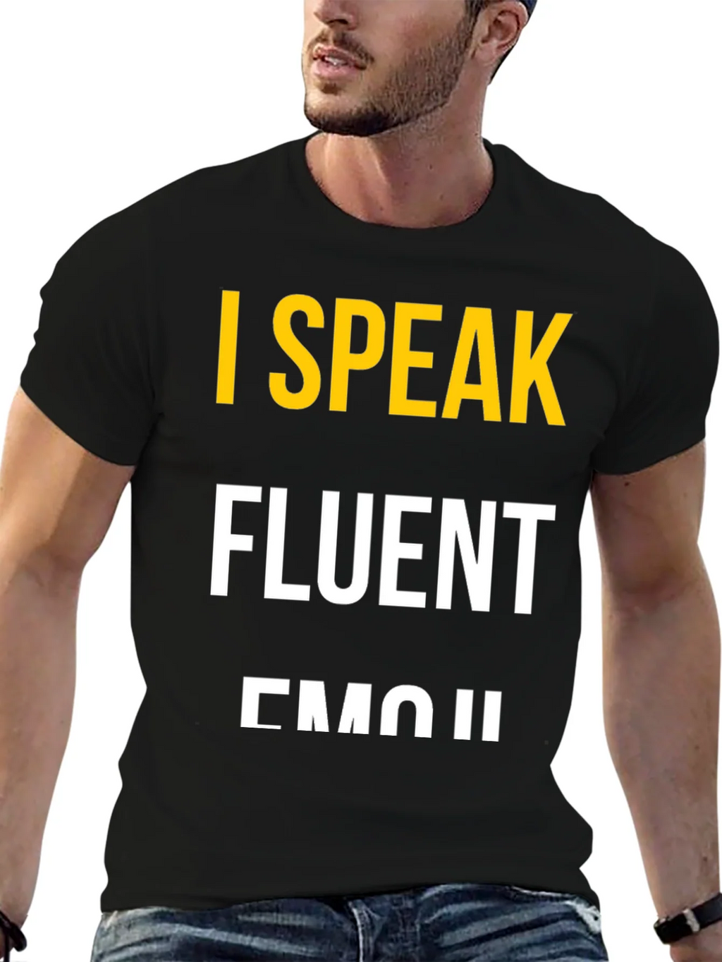 I Speak Fluent Emoji Black Graphic T-Shirt product image 6
