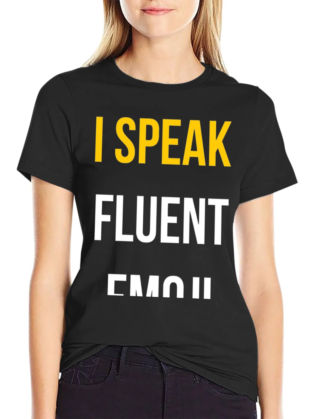 I Speak Fluent Emoji Black Graphic T-Shirt product image 2