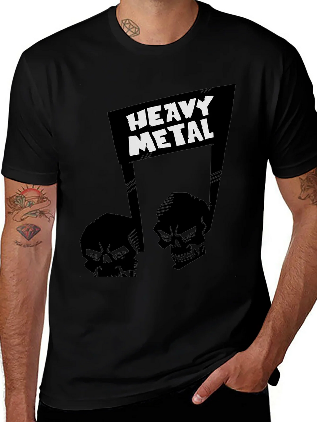 Heavy Metal Skull Graphic T-Shirt product image 1