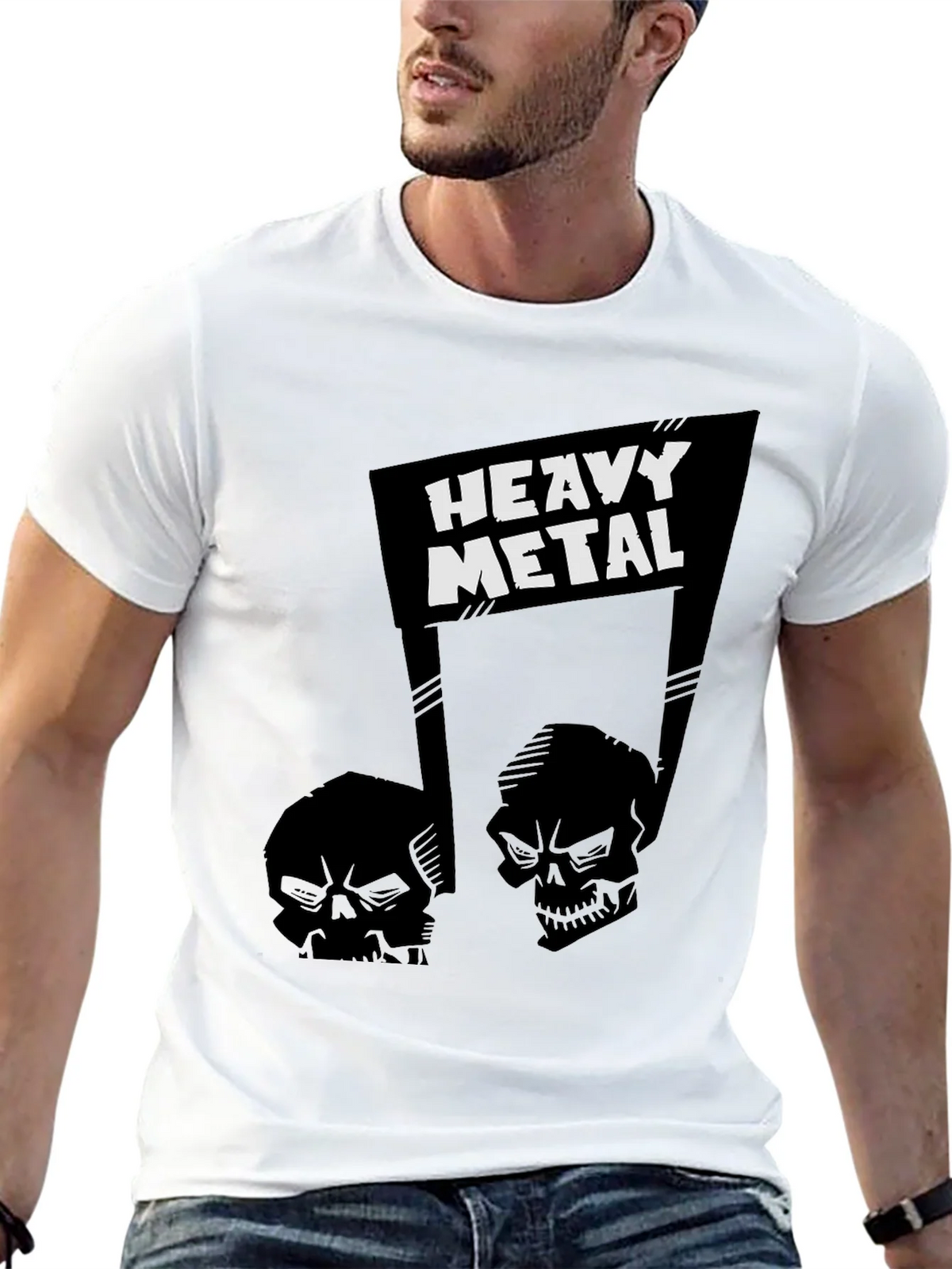 Heavy Metal Skull Graphic T-Shirt product image 4