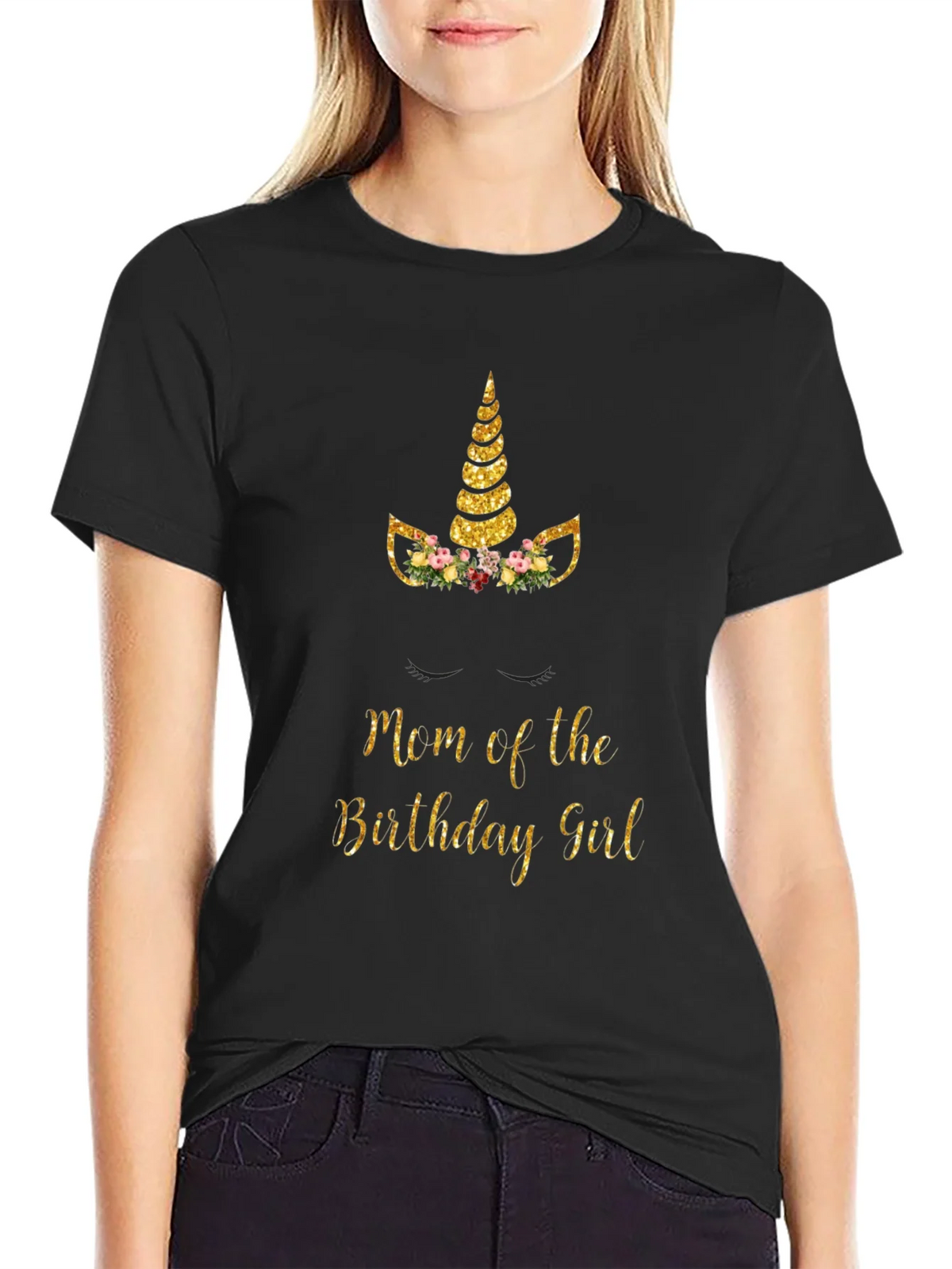 Mom of the Birthday Girl Unicorn T-Shirt product image 2
