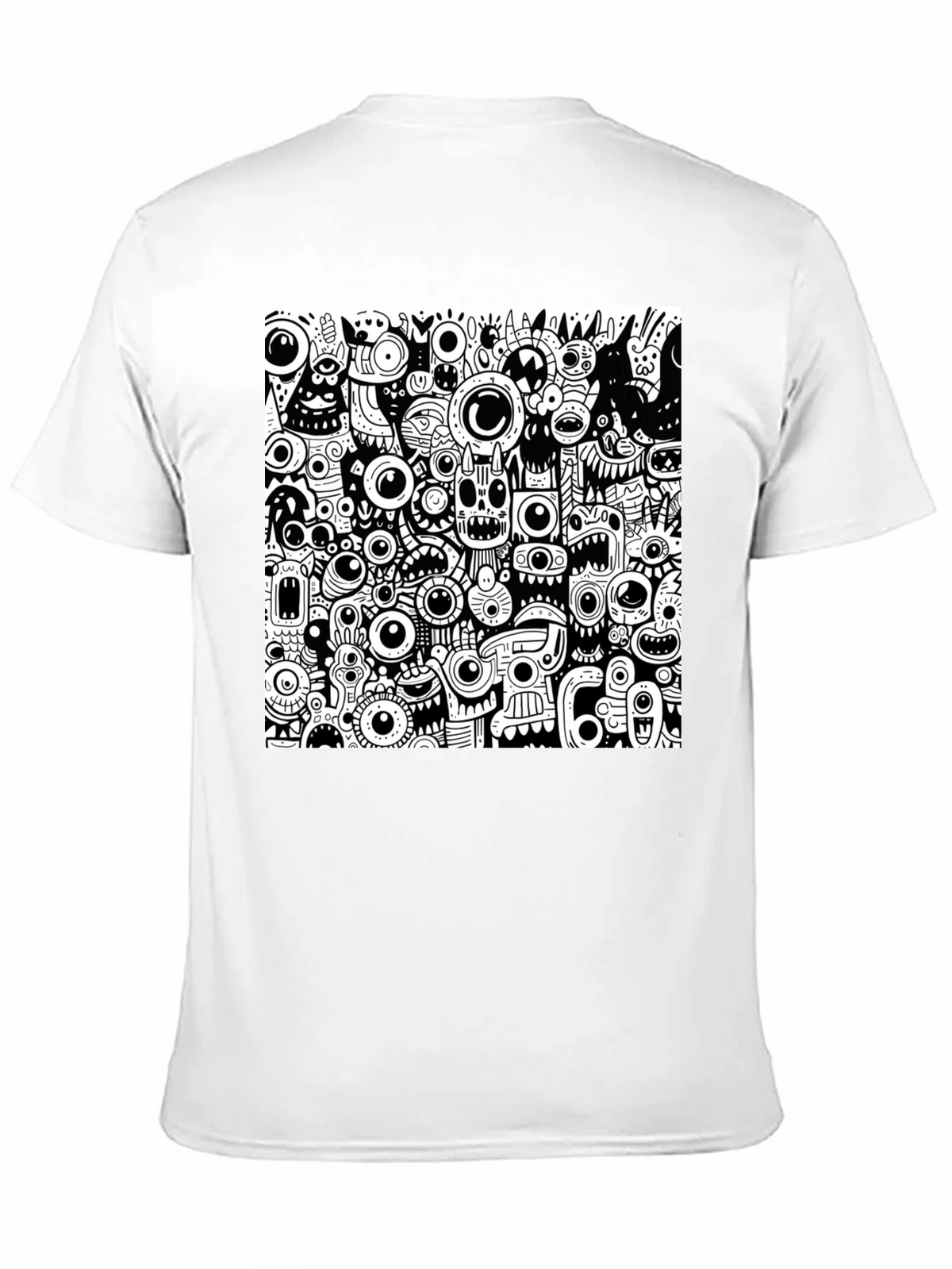 Eye-Catching Monster Doodle Graphic Tee - Black product image 2