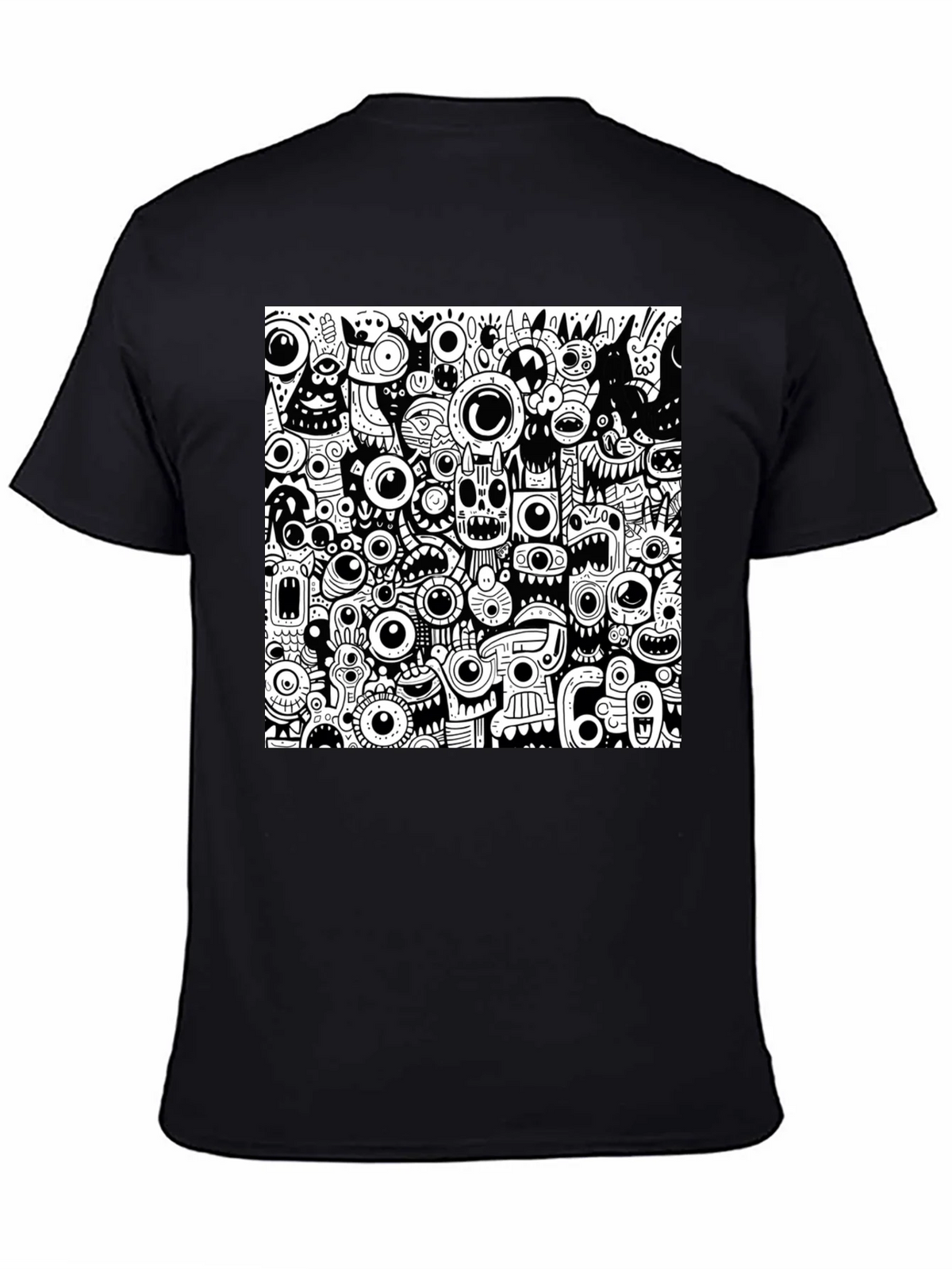 Eye-Catching Monster Doodle Graphic Tee - Black product image 7