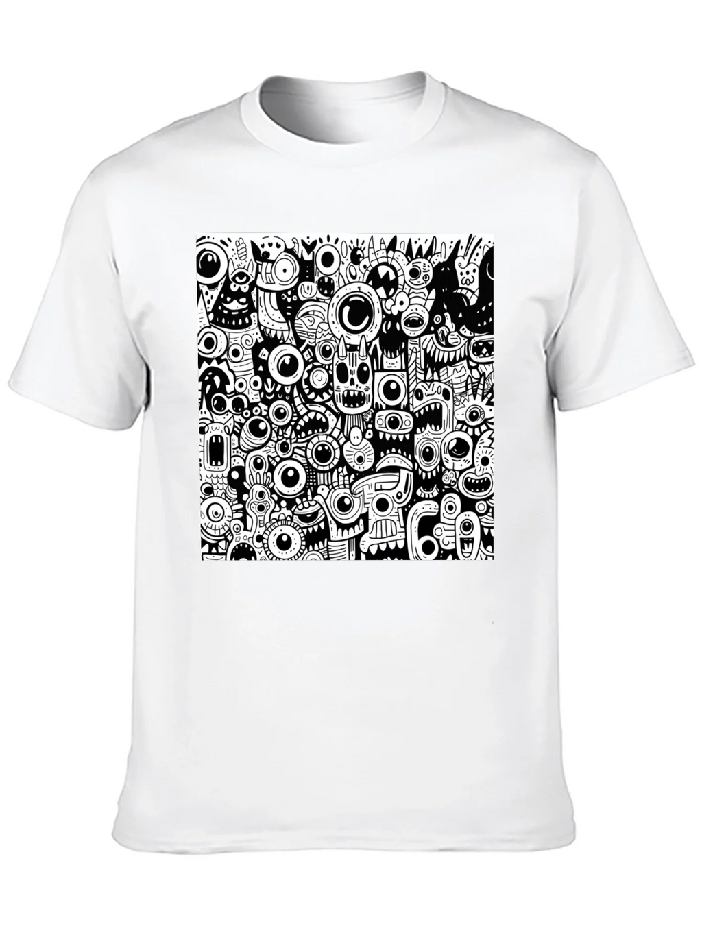 Eye-Catching Monster Doodle Graphic Tee - Black product image 12