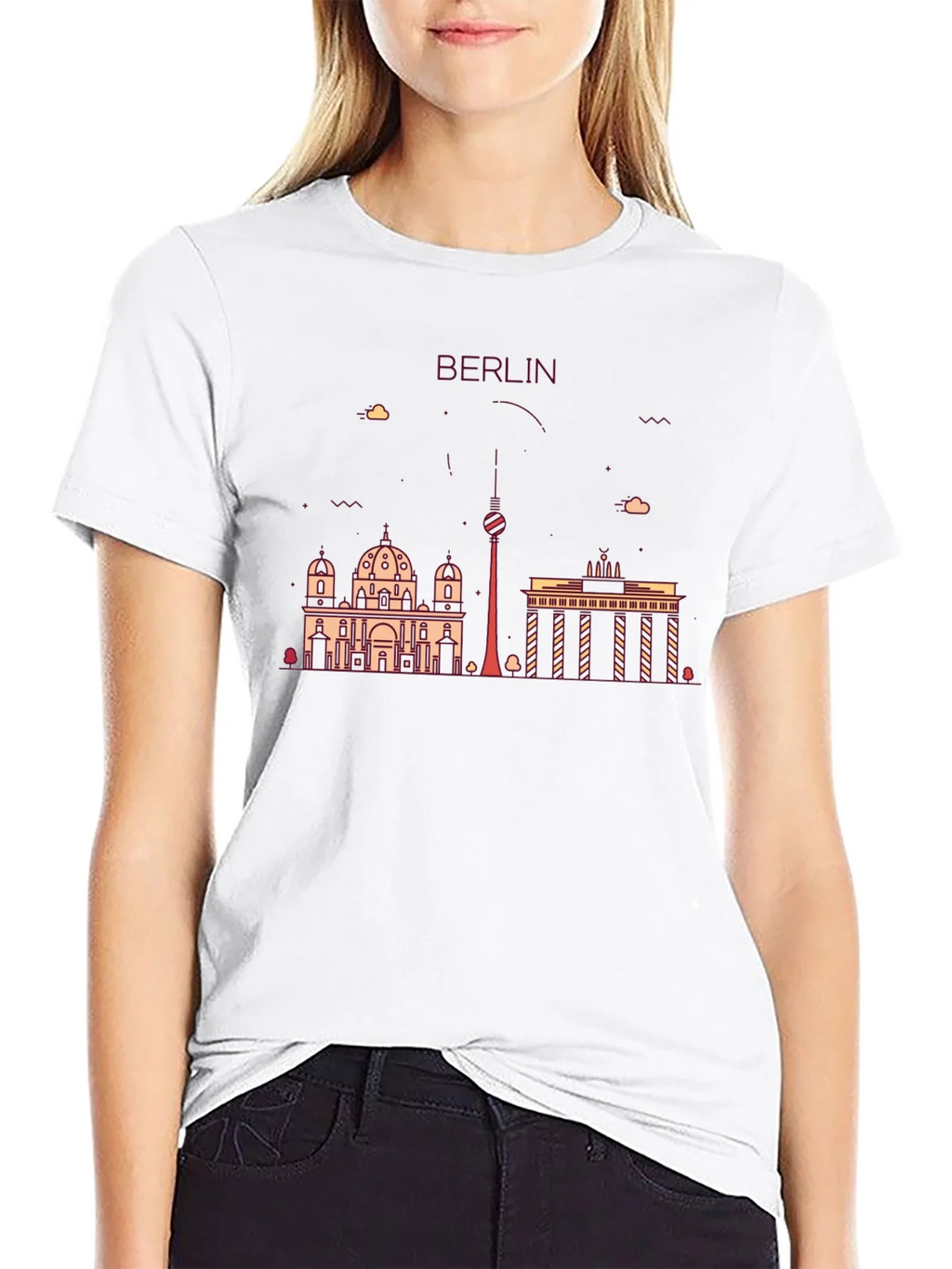 Berlin Skyline Graphic Print Black T-Shirt product image 8
