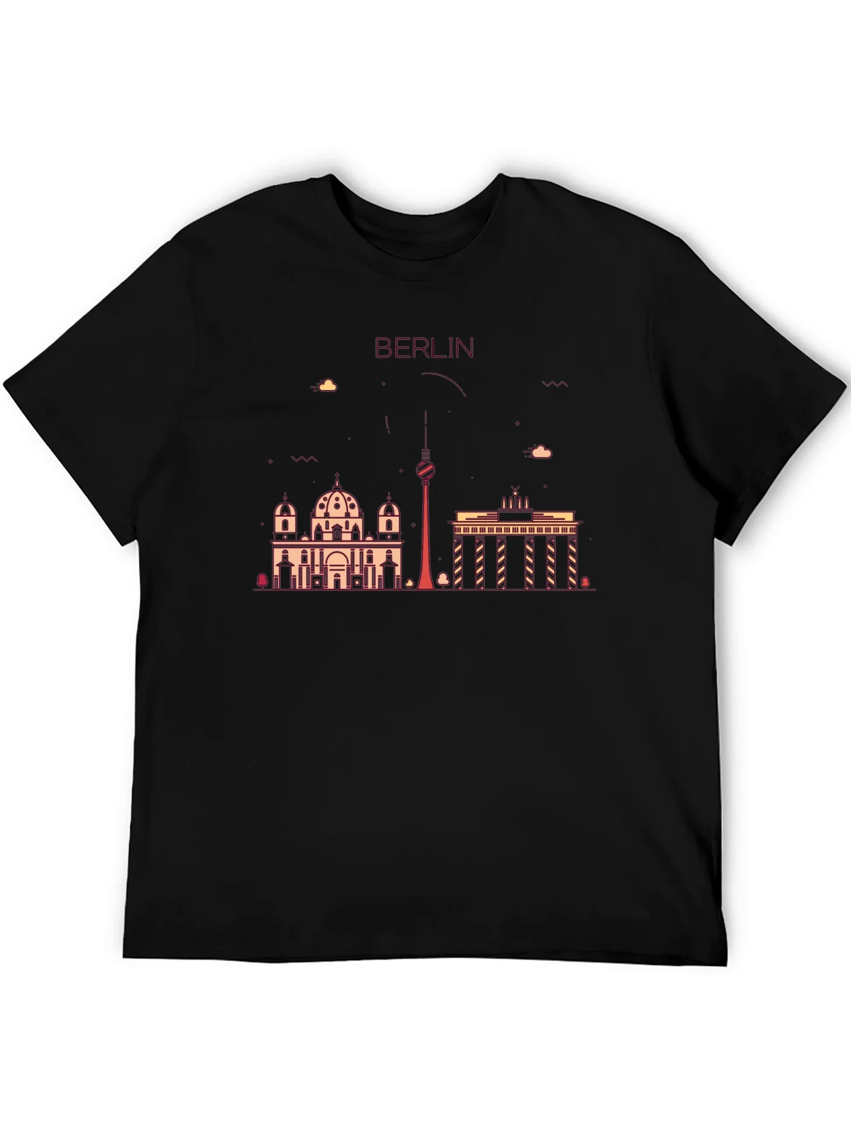 Berlin Skyline Graphic Print Black T-Shirt product image 5