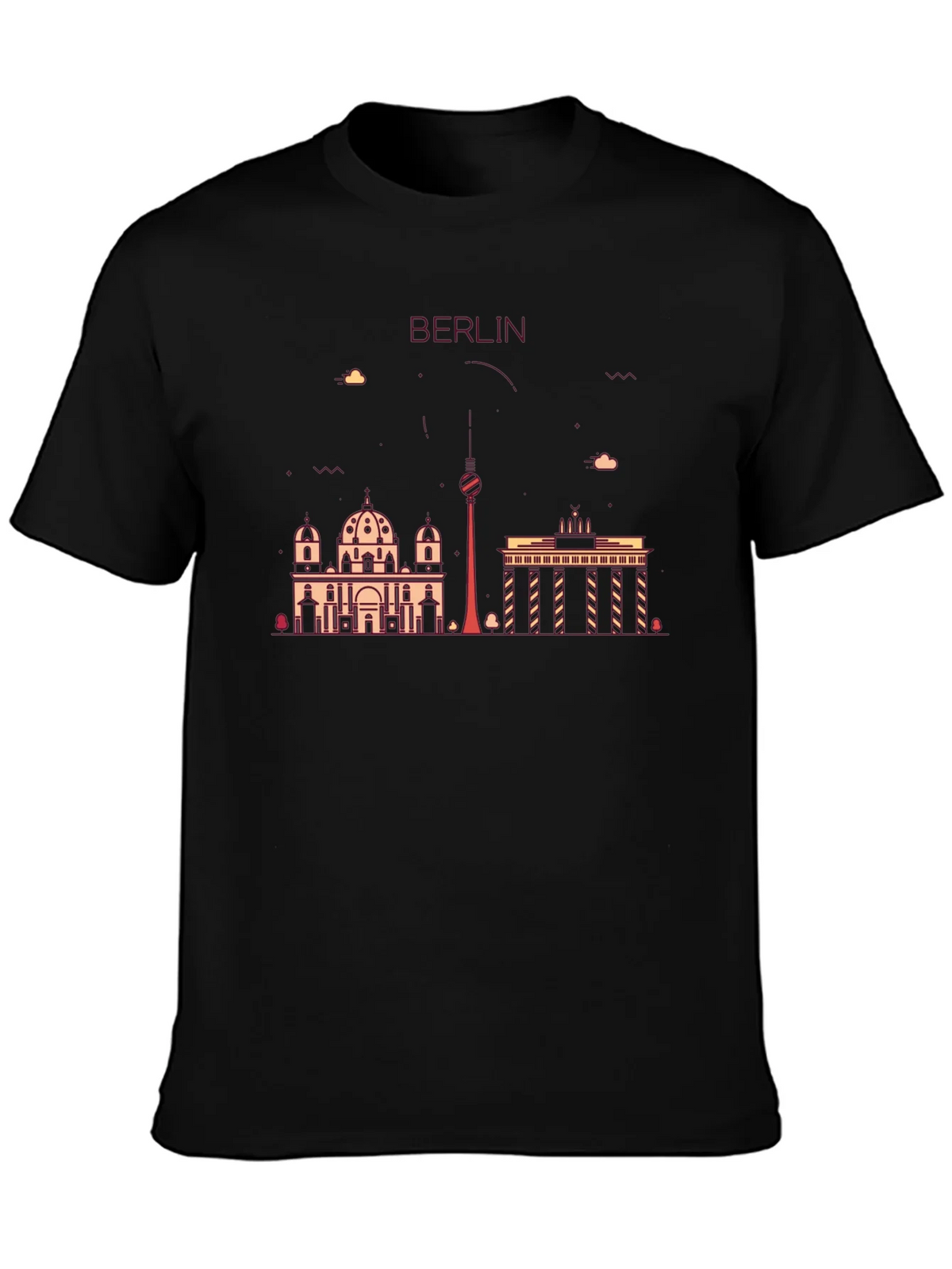 Berlin Skyline Graphic Print Black T-Shirt product image 3