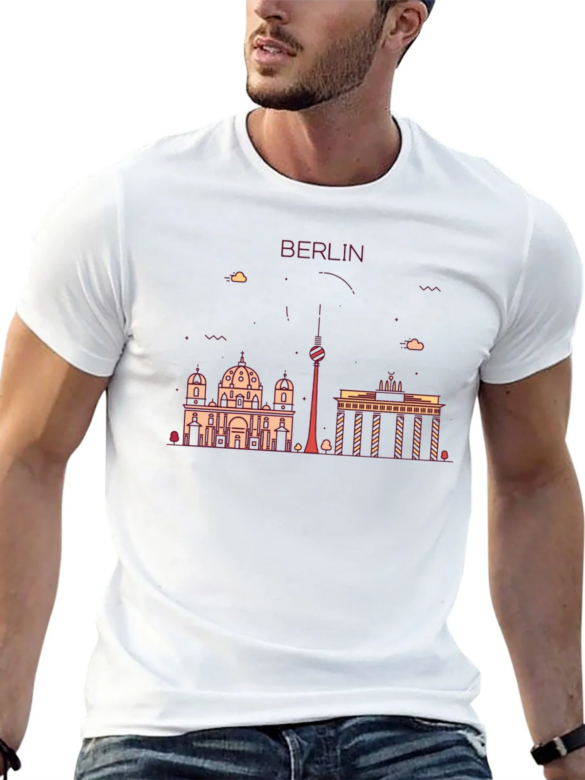 Berlin Skyline Graphic Print Black T-Shirt product image 12