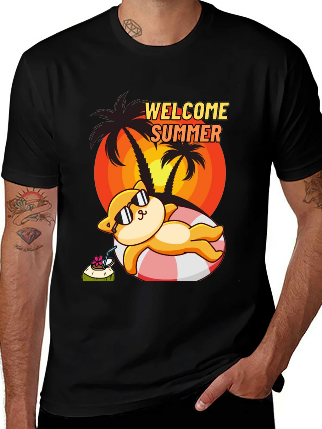 Welcome Summer Cat T-Shirt product image 1
