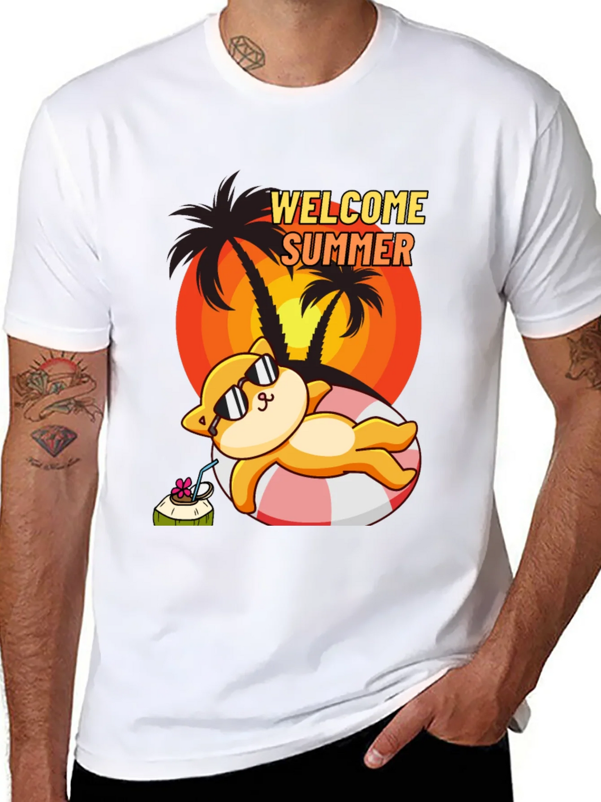 Welcome Summer Cat T-Shirt product image 7