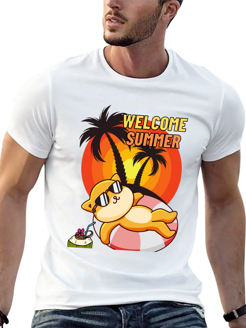 Welcome Summer Cat T-Shirt product image 12
