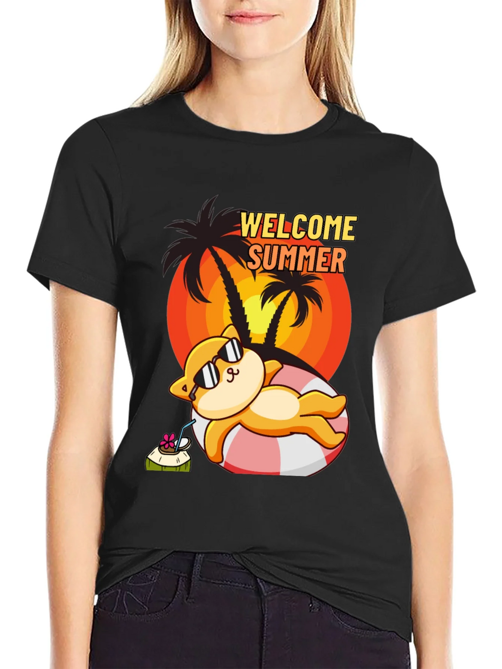 Welcome Summer Cat T-Shirt product image 2