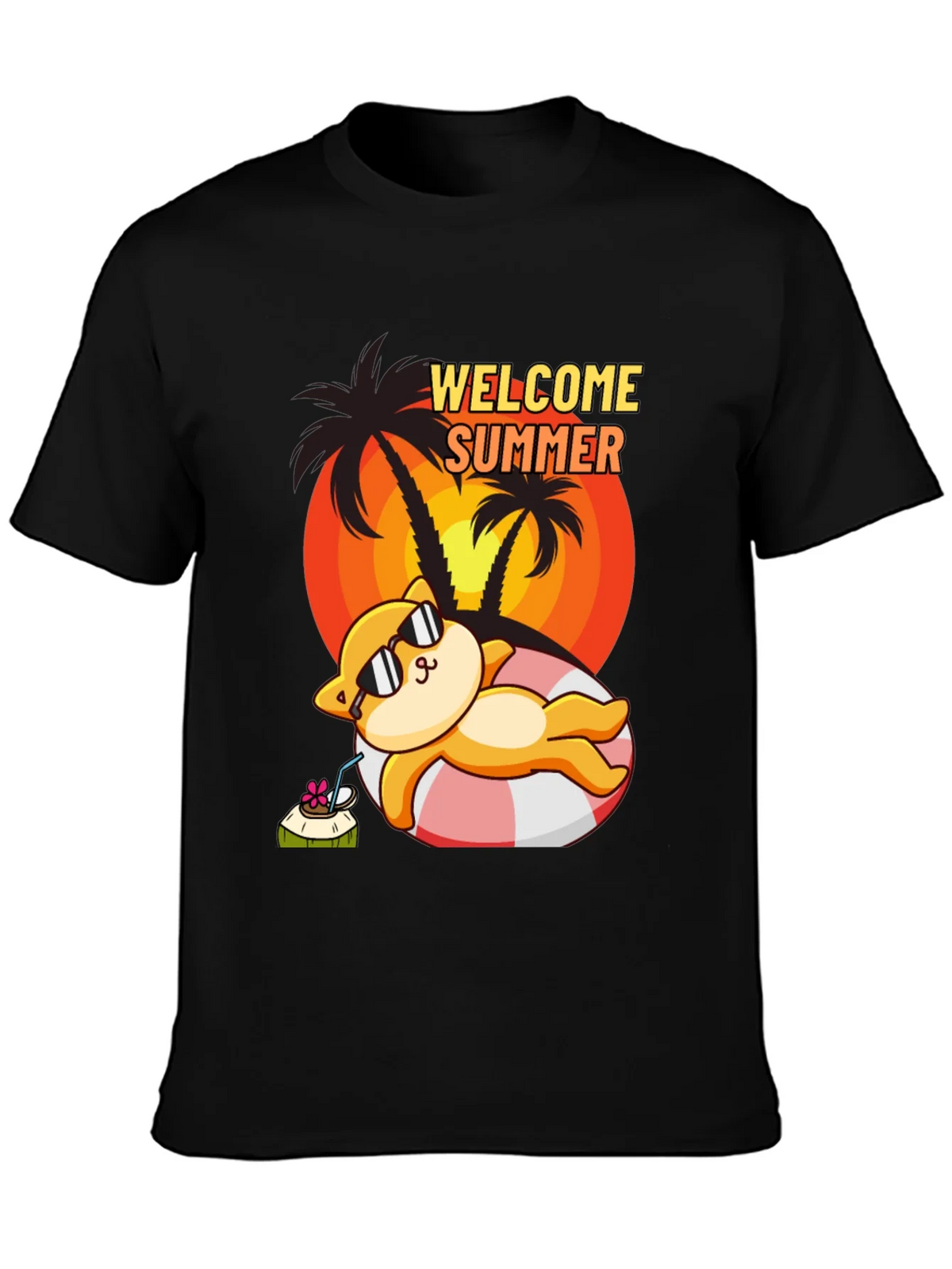 Welcome Summer Cat T-Shirt product image 3