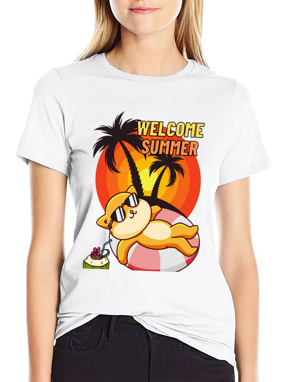 Welcome Summer Cat T-Shirt product image 8