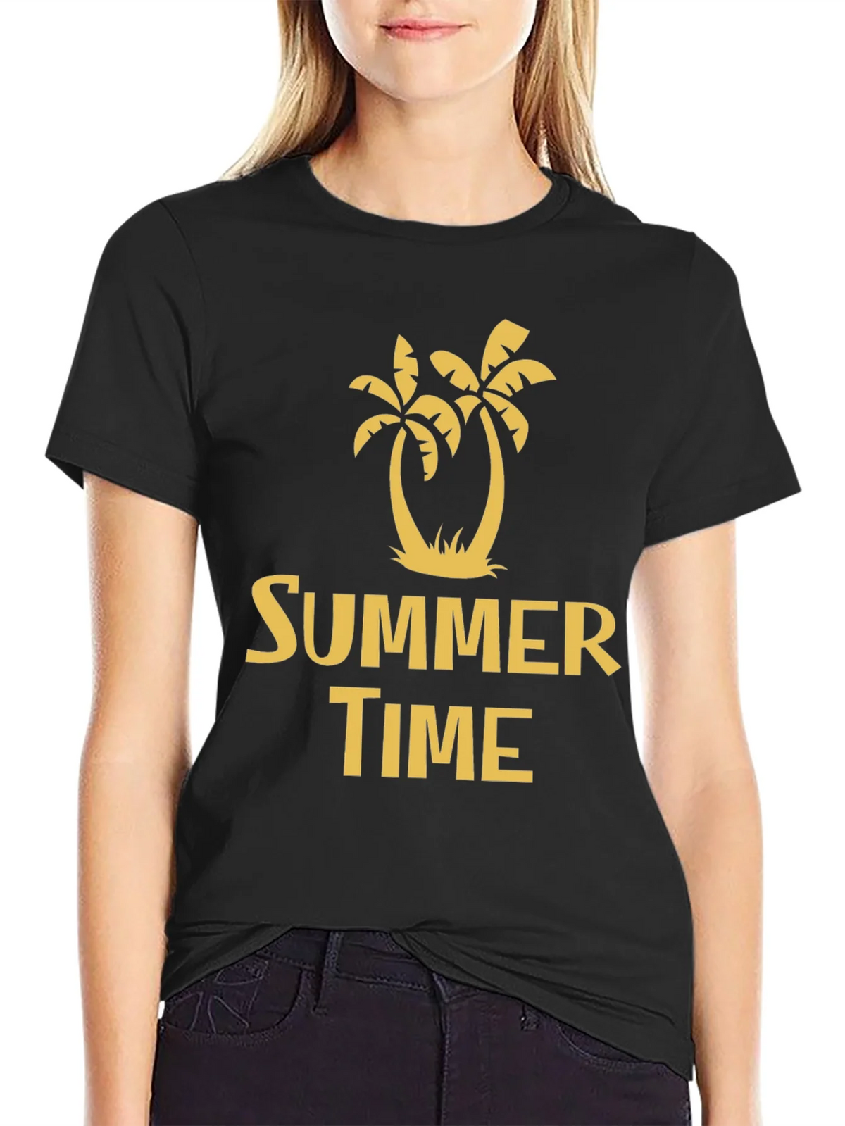 Summer Time Palm Tree Graphic Tee - Black product image 5