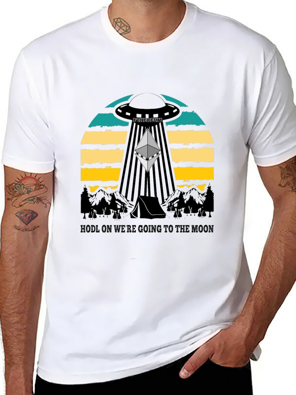 Ethereum to the Moon Black T-Shirt product image 7