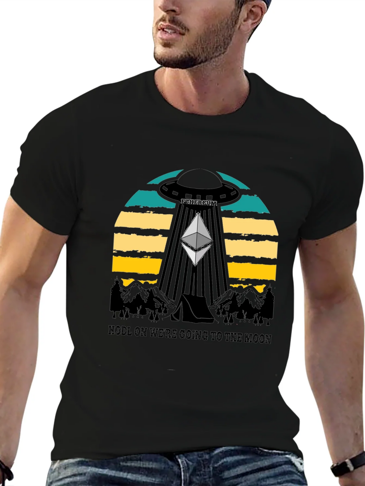 Ethereum to the Moon Black T-Shirt product image 6