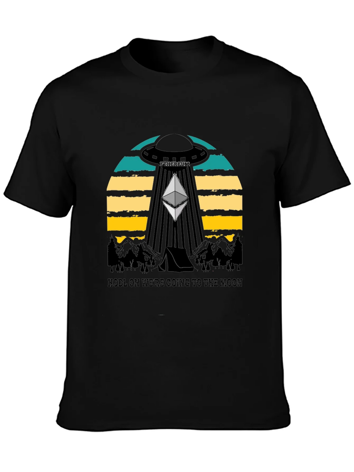 Ethereum to the Moon Black T-Shirt product image 3