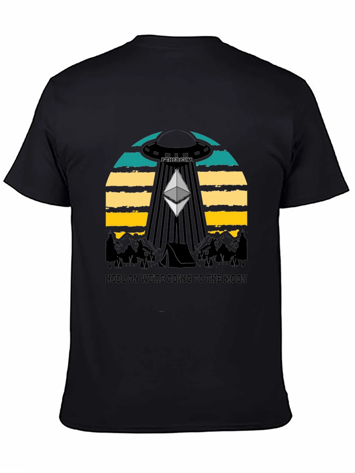 Ethereum to the Moon Black T-Shirt product image 4