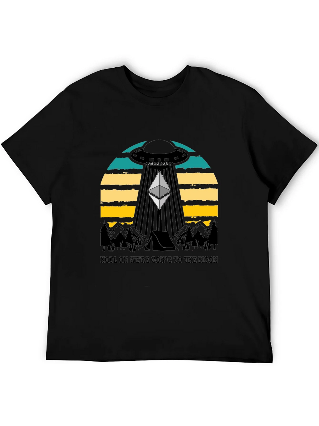 Ethereum to the Moon Black T-Shirt product image 5