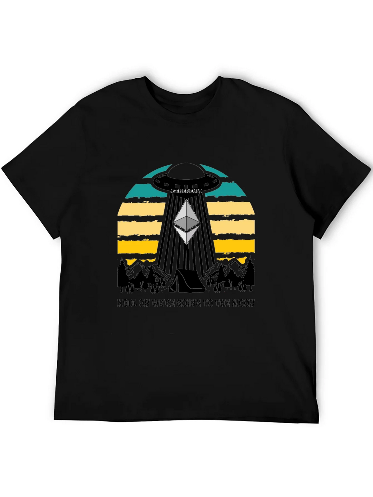 Ethereum to the Moon Black T-Shirt product image 5