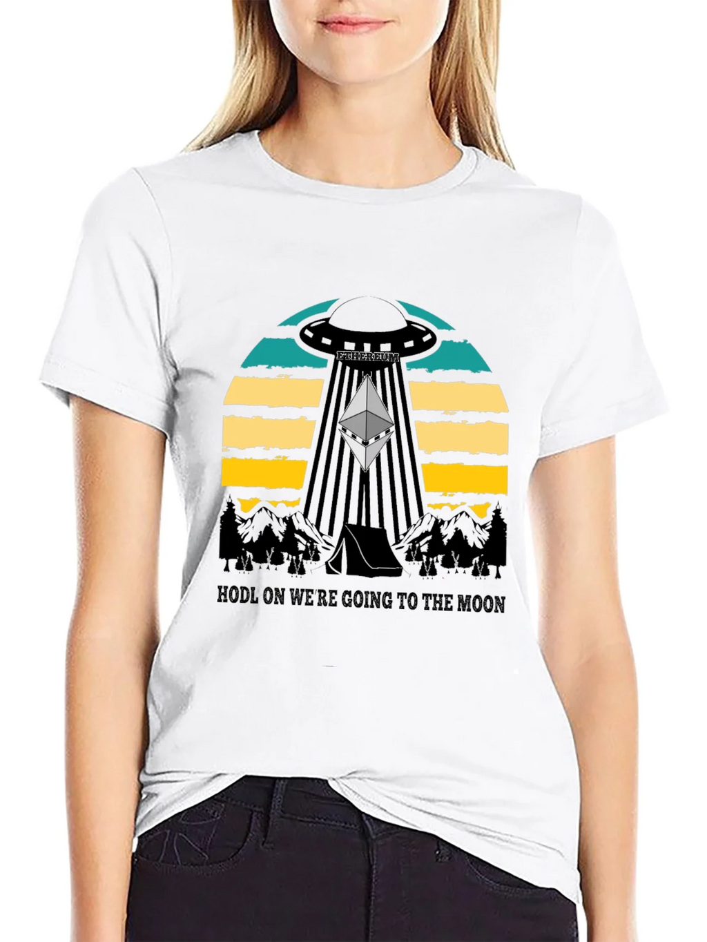 Ethereum to the Moon Black T-Shirt product image 8