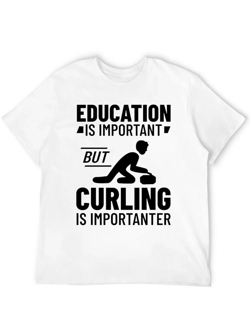 Funny Curling T-Shirt: Education vs. product image 11