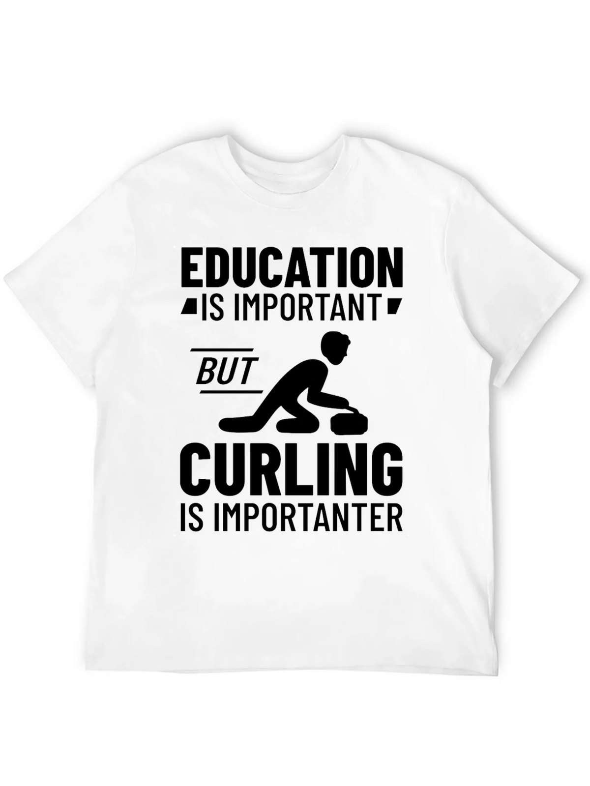 Funny Curling T-Shirt: Education vs. product image 11