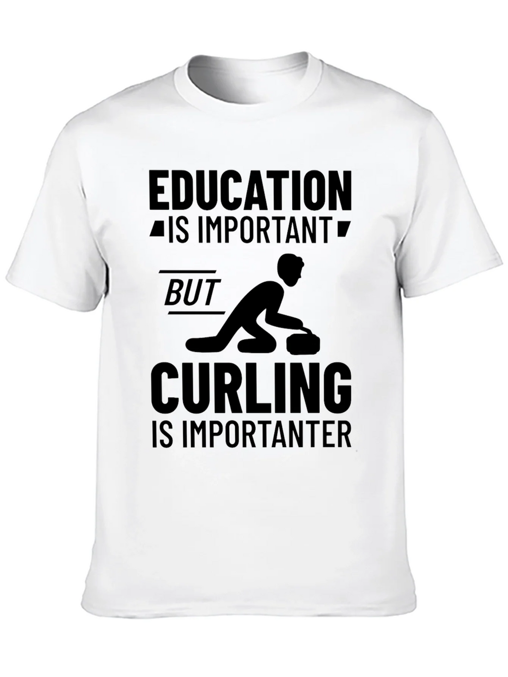 Funny Curling T-Shirt: Education vs. product image 9