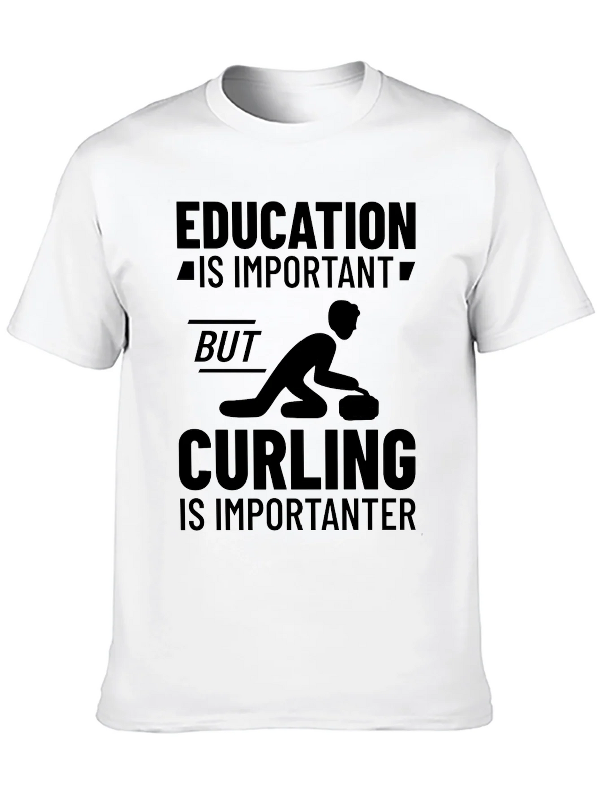Funny Curling T-Shirt: Education vs. product image 9