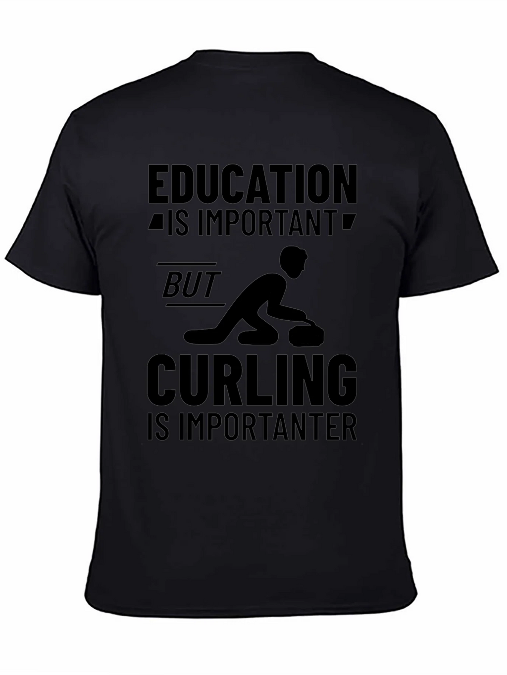 Funny Curling T-Shirt: Education vs. product image 4