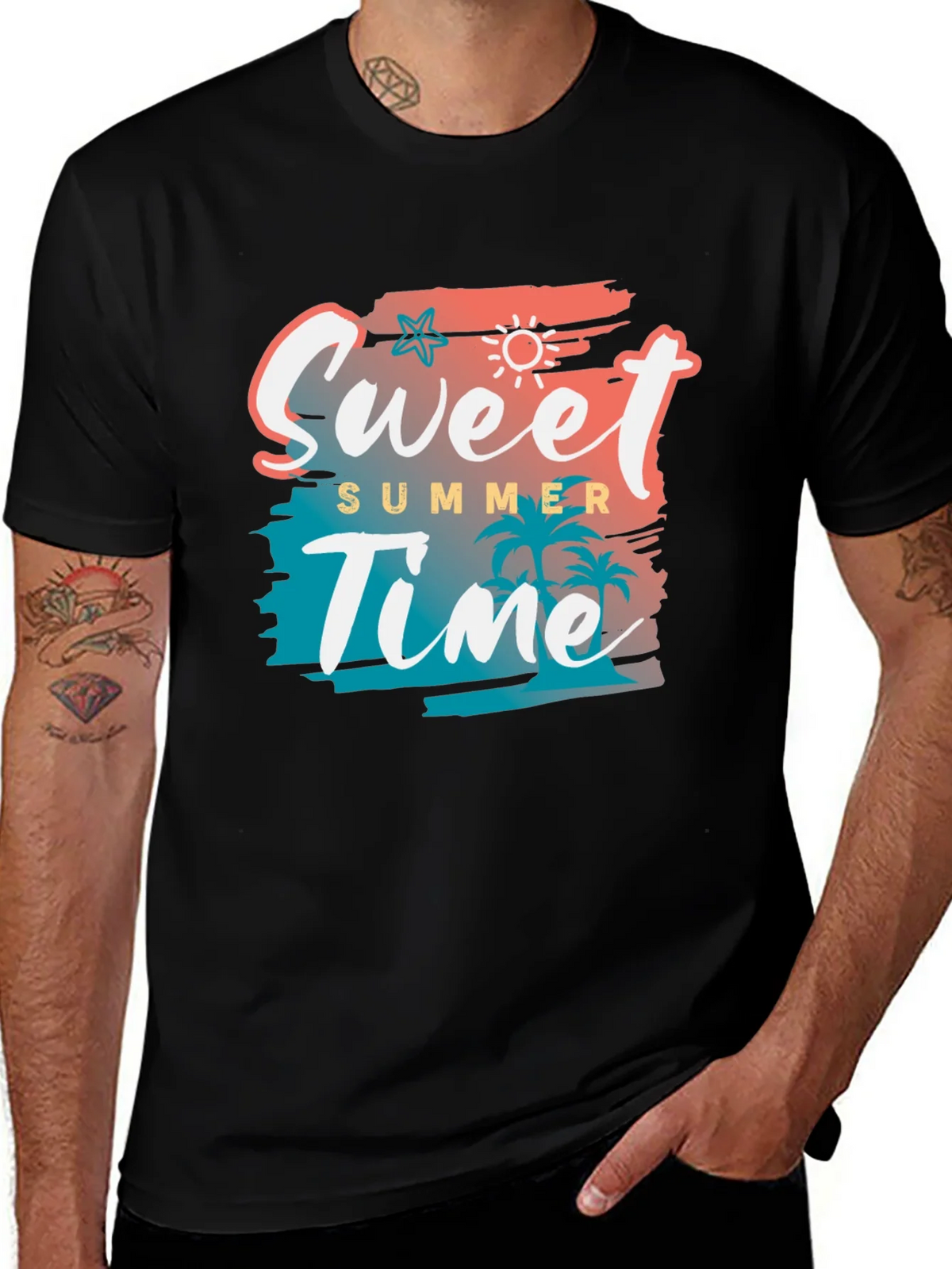 Sweet Summer Time Black Graphic Tee product image 1