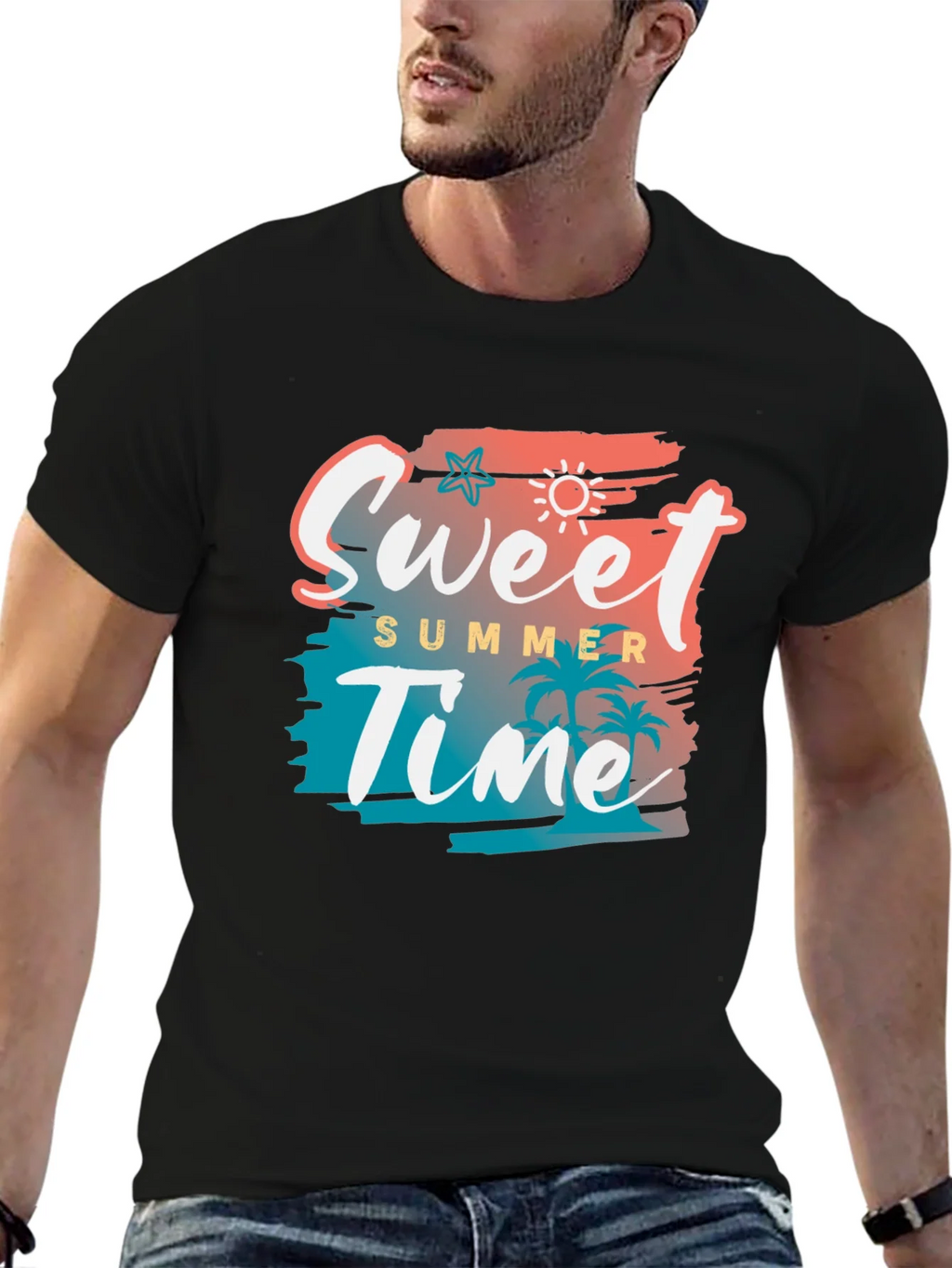 Sweet Summer Time Black Graphic Tee product image 6