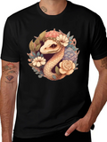 Floral Snake Graphic Tee - Stylish Comfort product image 1