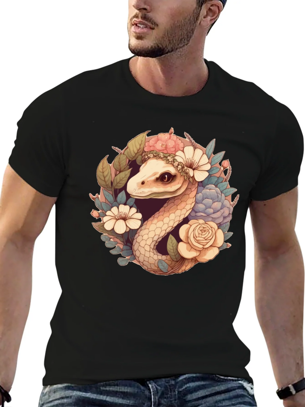 Floral Snake Graphic Tee - Stylish Comfort product image 6