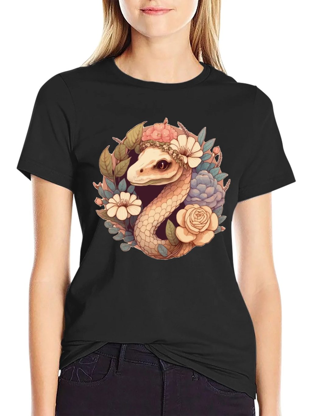 Floral Snake Graphic Tee - Stylish Comfort product image 2