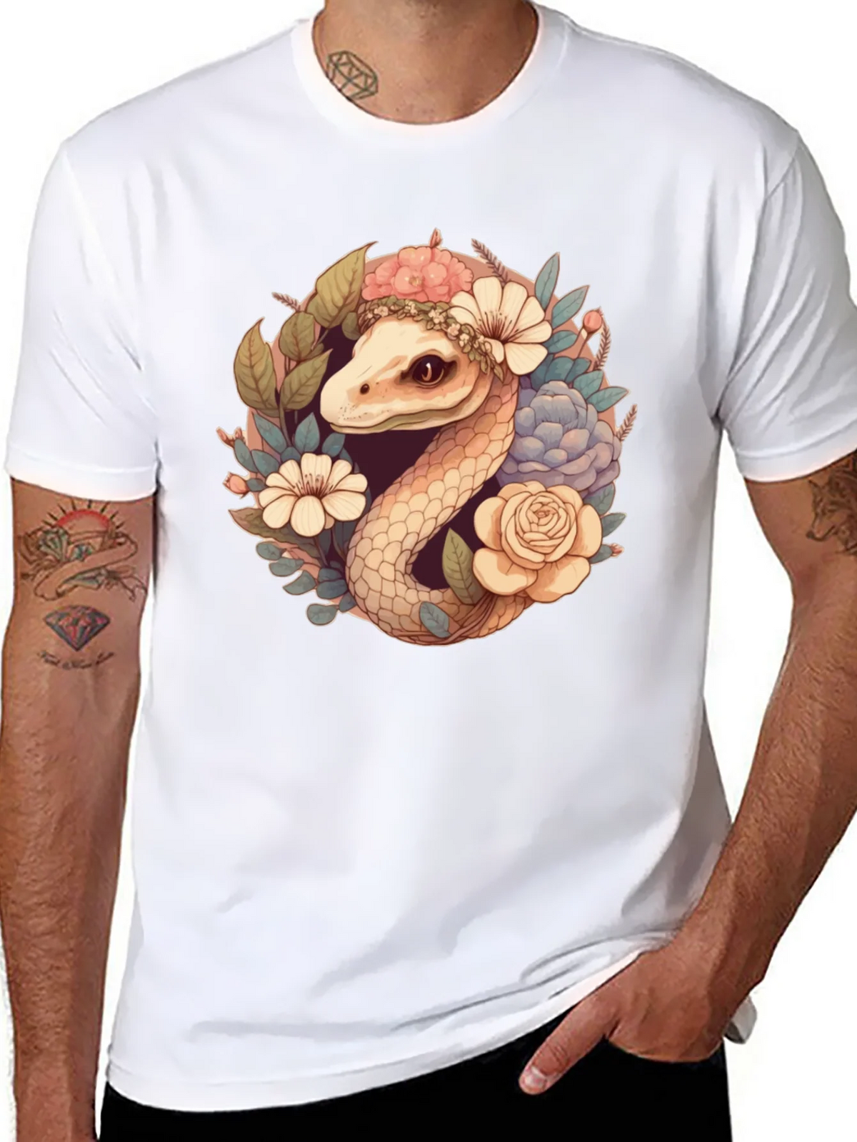 Floral Snake Graphic Tee - Stylish Comfort product image 7