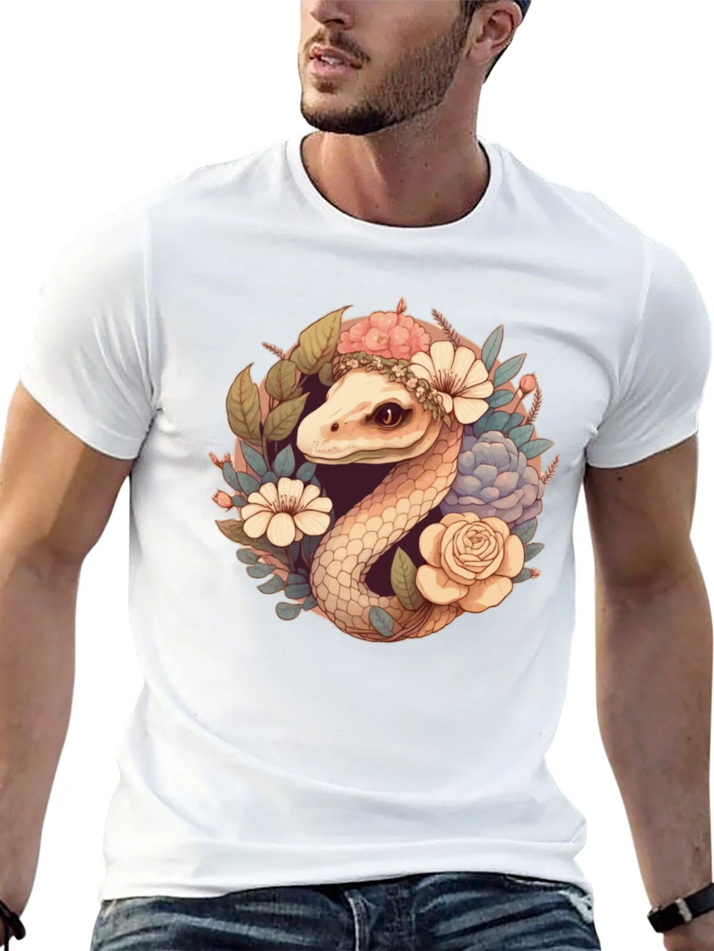 Floral Snake Graphic Tee - Stylish Comfort product image 12