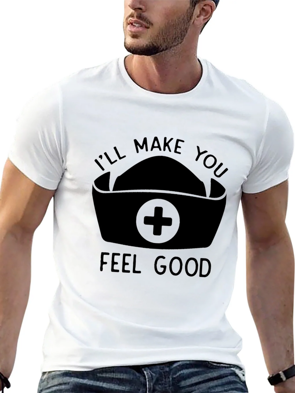 Nurse Humor Graphic T-Shirt - Ill Make You Feel Good product image 4
