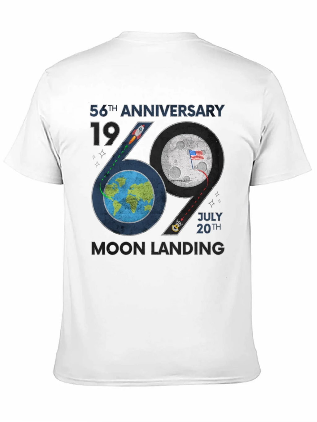 Moon Landing 56th Anniversary Graphic T-Shirt product image 2