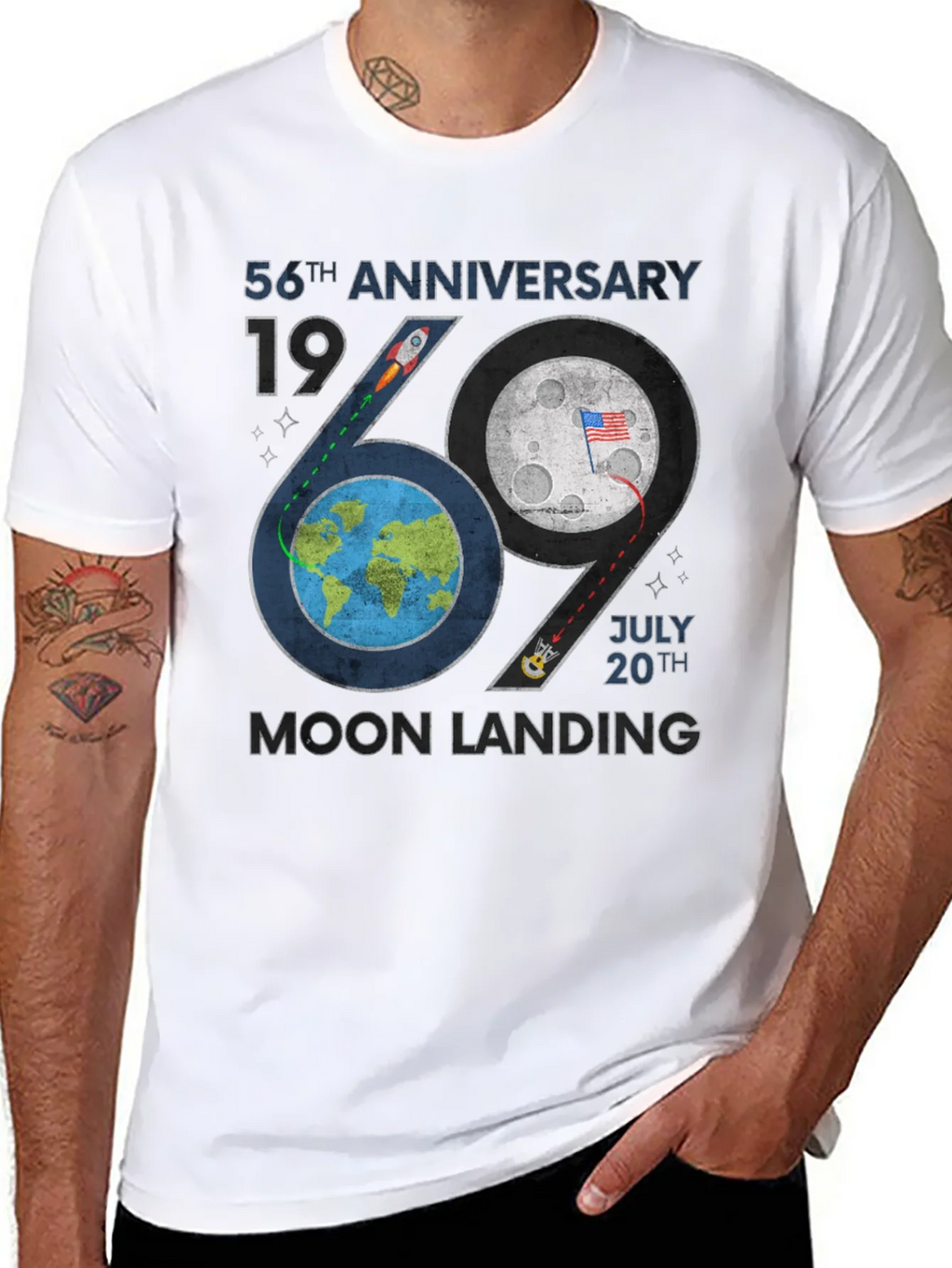 Moon Landing 56th Anniversary Graphic T-Shirt product image 10