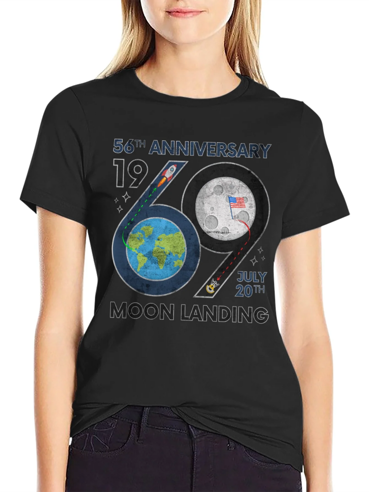 Moon Landing 56th Anniversary Graphic T-Shirt product image 5