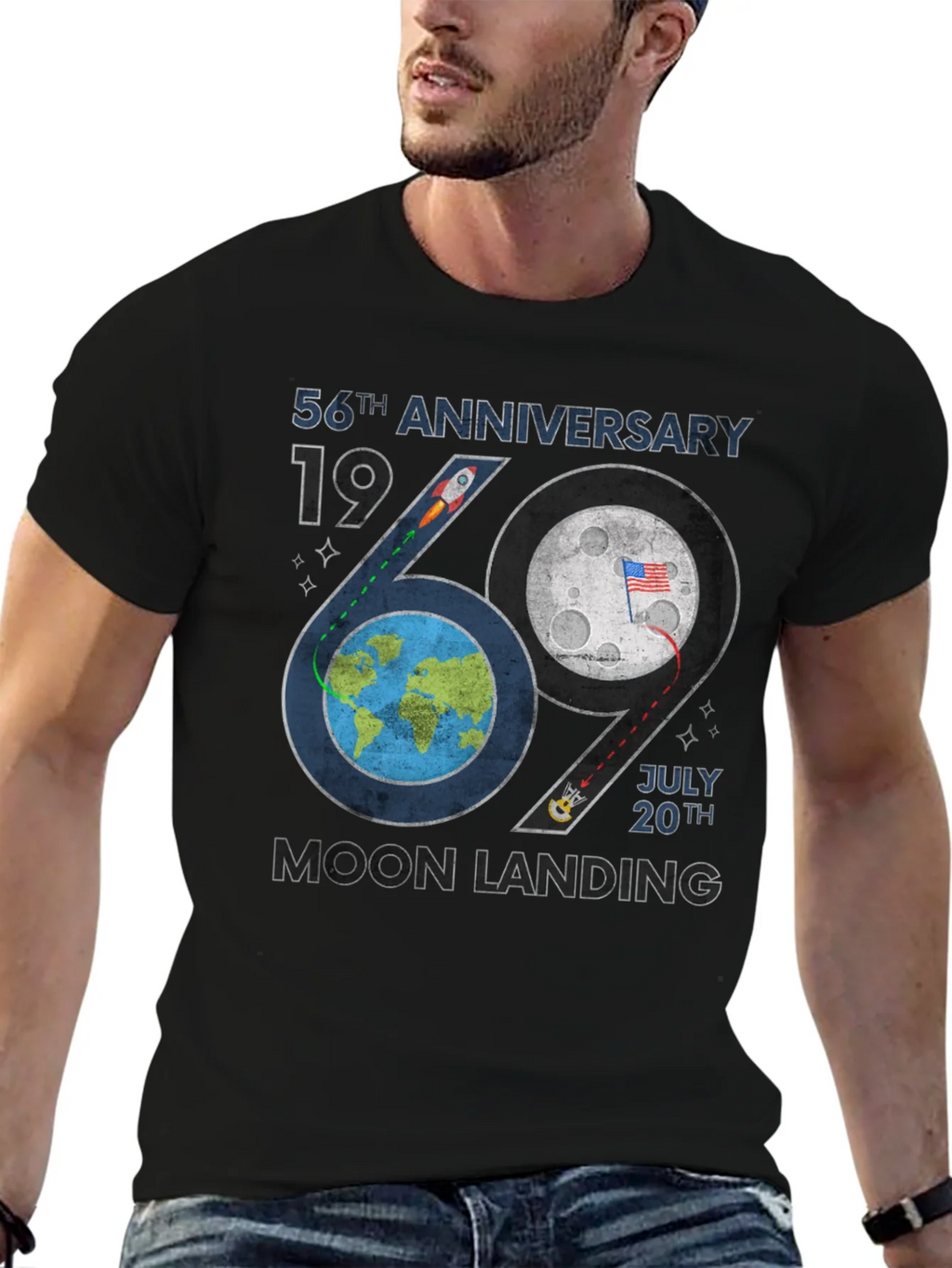 Moon Landing 56th Anniversary Graphic T-Shirt product image 9