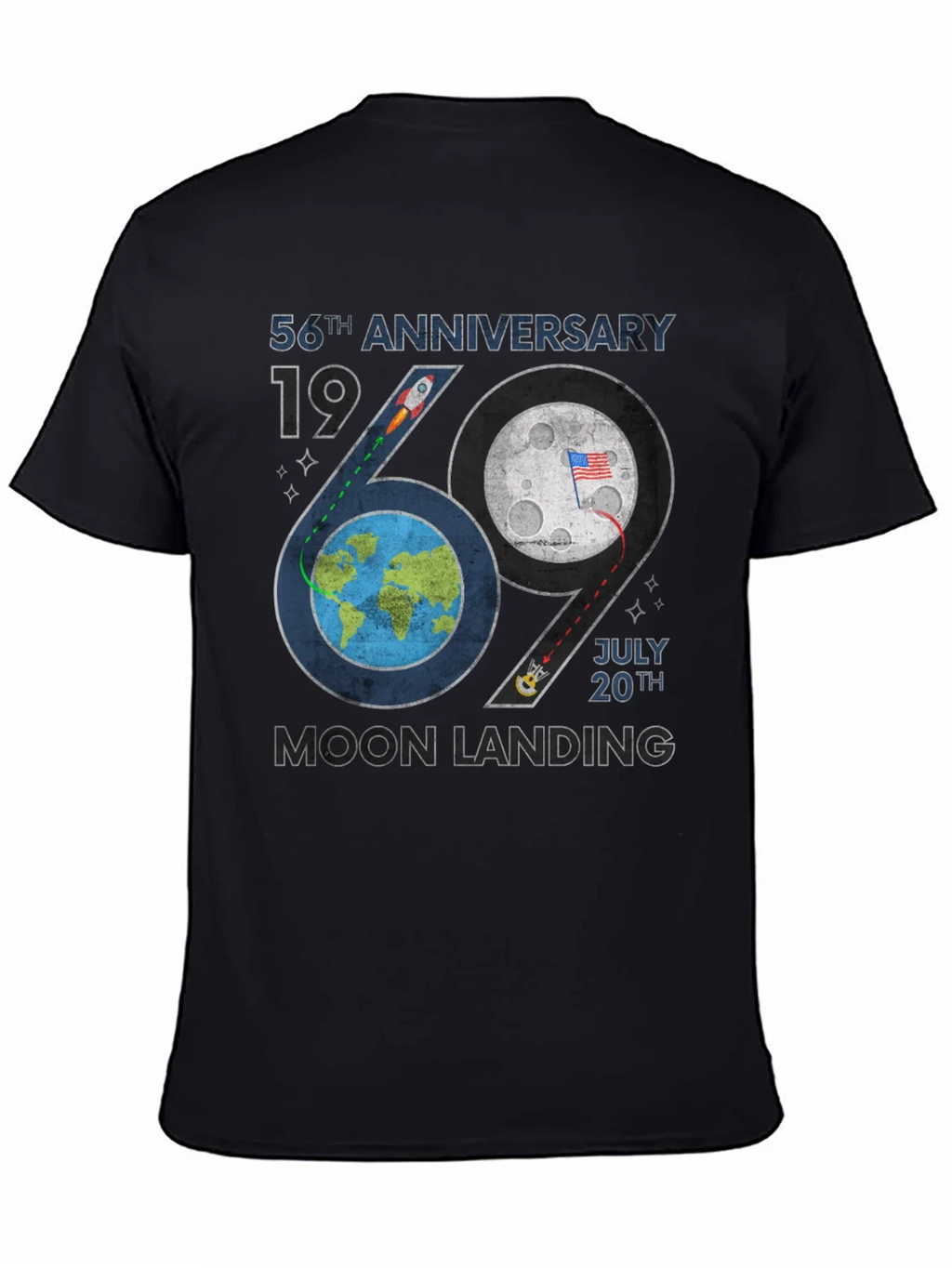 Moon Landing 56th Anniversary Graphic T-Shirt product image 7