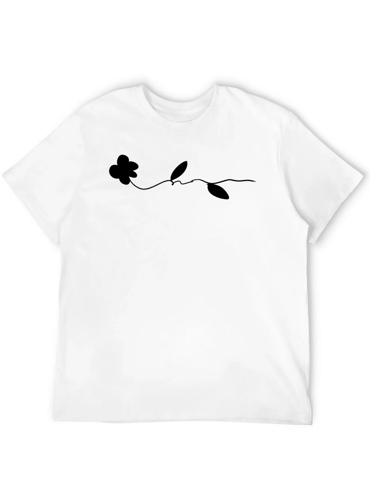 Minimalist Flower Line Art Black T-Shirt product image 11