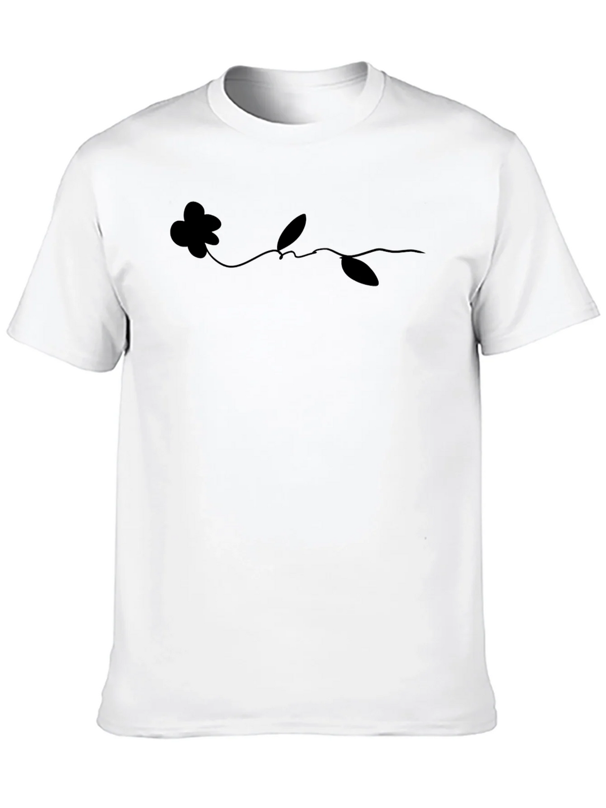 Minimalist Flower Line Art Black T-Shirt product image 9