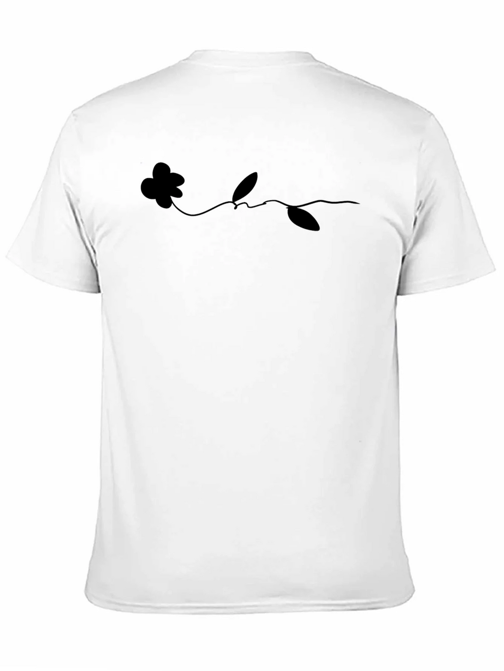 Minimalist Flower Line Art Black T-Shirt product image 10