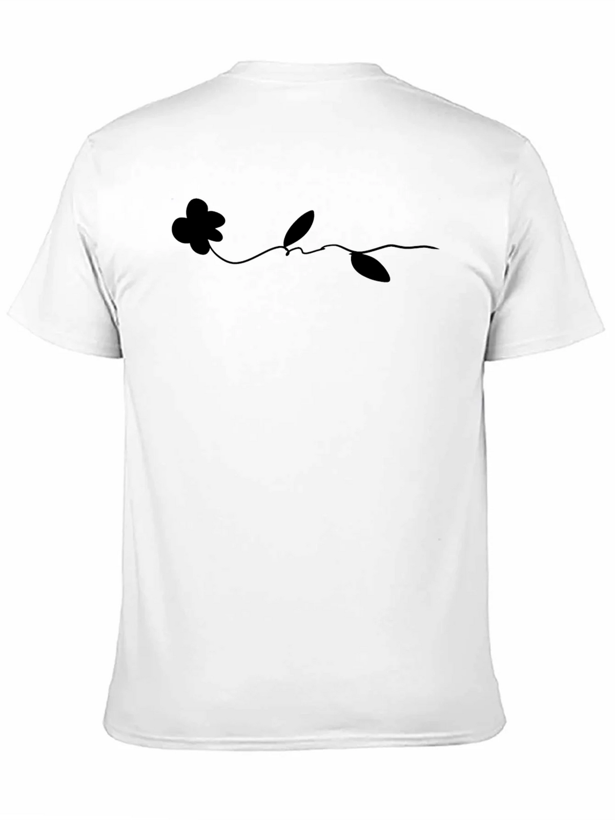 Minimalist Flower Line Art Black T-Shirt product image 10