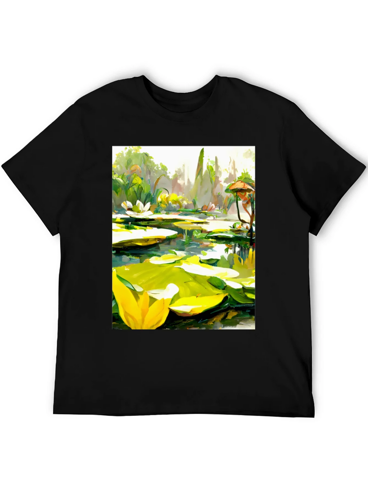 Lily Pad Pond Art T-Shirt - Natures Beauty product image 5