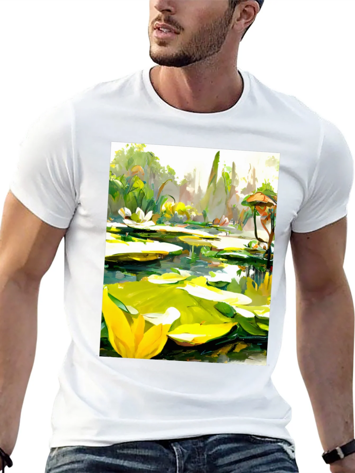 Lily Pad Pond Art T-Shirt - Natures Beauty product image 12